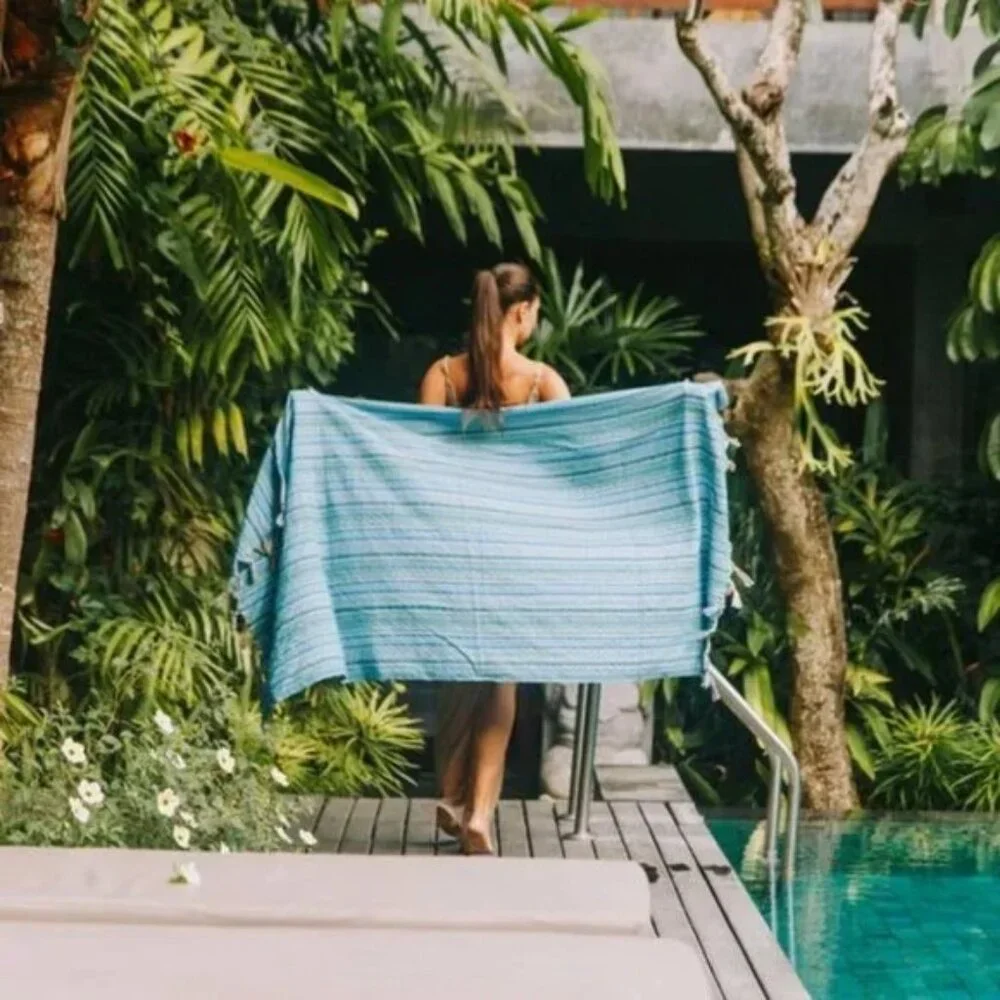 Sand Free Bohemian Turquoise 100% Turkish Cotton Beach Bath Towel - Citi…